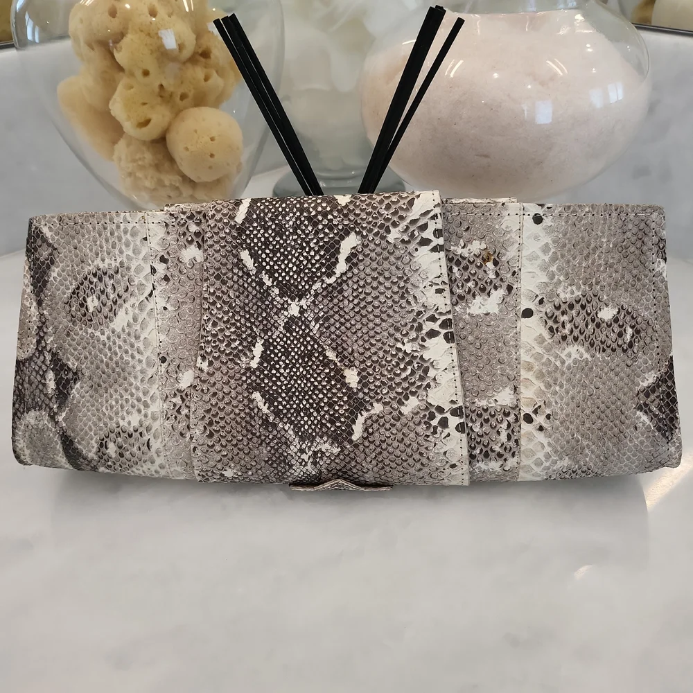 Snakeskin/ Leather Clutch Bag - Picture 3 of 9